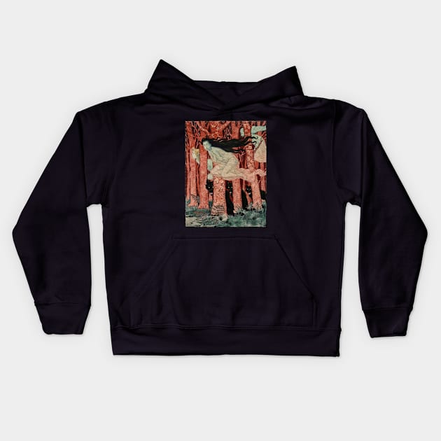 Three Women and Three wolves Kids Hoodie by UndiscoveredWonders